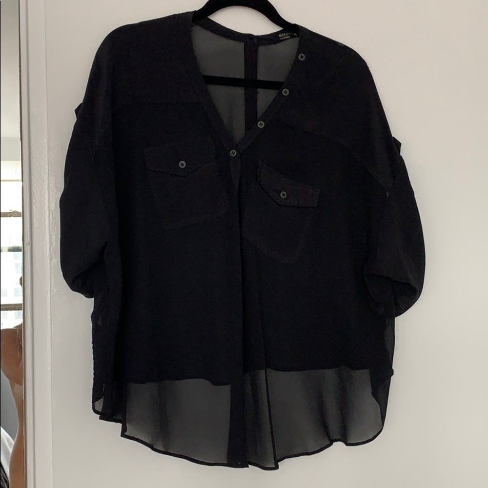 All Saints silk short sleeve top